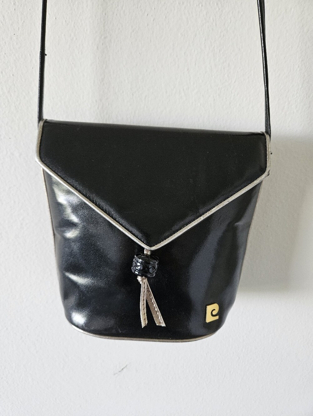 💖Pierre Cardin vintage Black Patent crossbody mini Bag 💖made in italy 🇮🇹